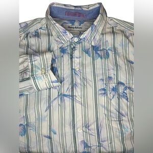Tommy Bahama Long Sleeve Size L Blue Floral